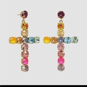 TOVA🌸🌸 STATEMENT Donnatella cross earrings in watermelon